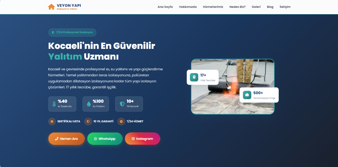 Veyon Yapı İzolasyon Web Sitesi