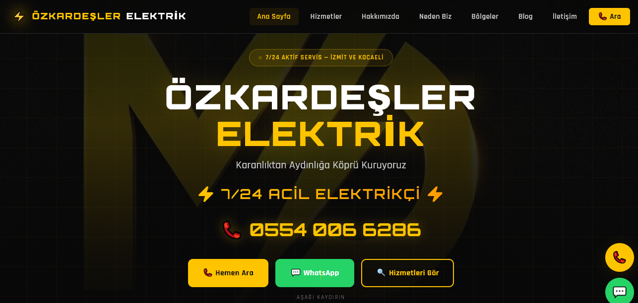 Özkardeşler Elektrik Web Sitesi